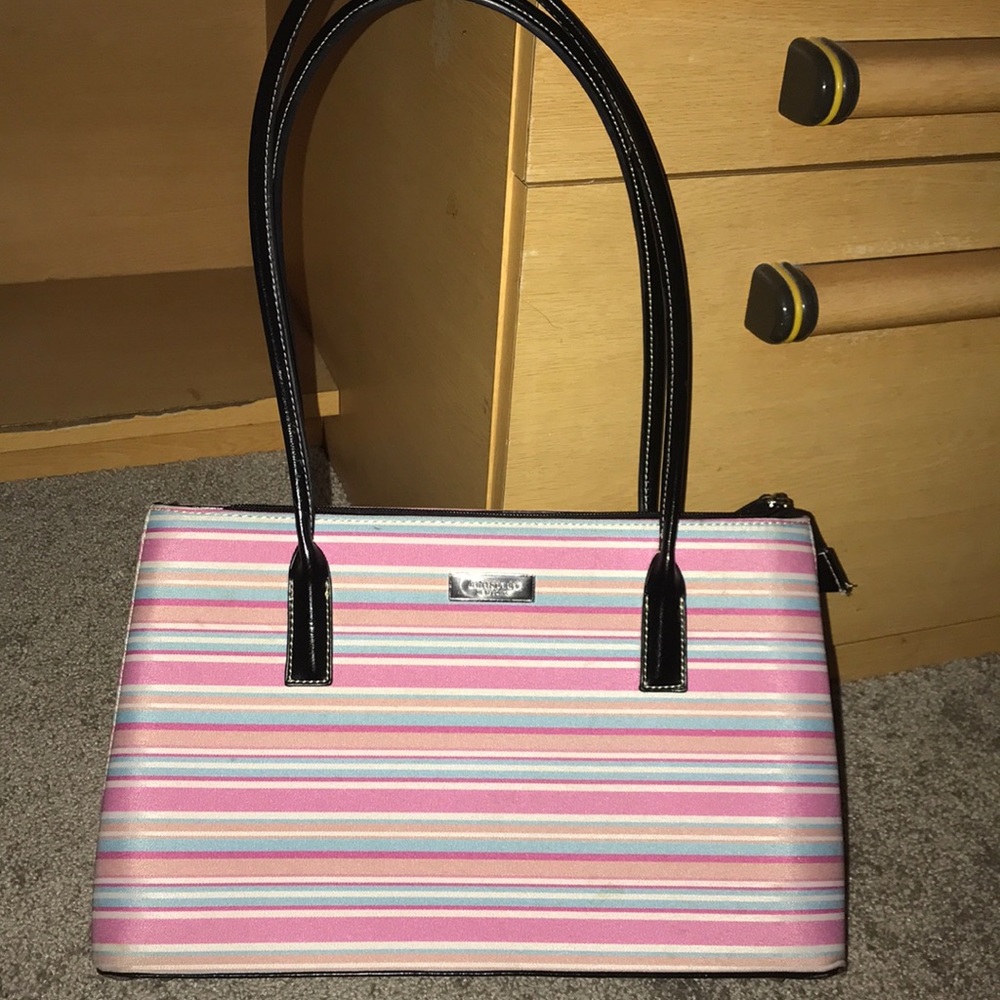 Kate spade NEW YORK pink,blue, wh,striped purse